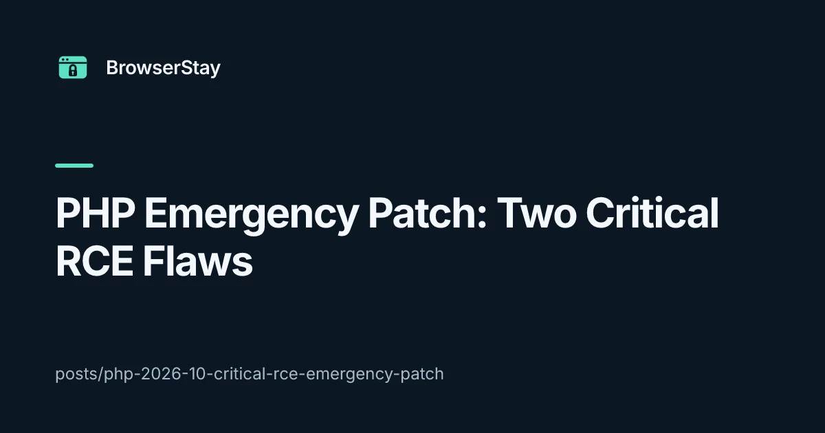 PHP Emergency Patch: Two Critical RCE Flaws — BrowserStay blog